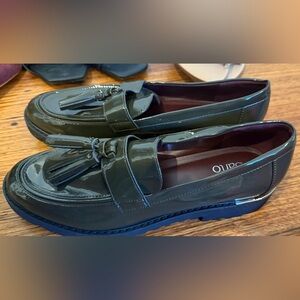Franco Sarto - green 8.5  Patent Leather Tassel Loafers